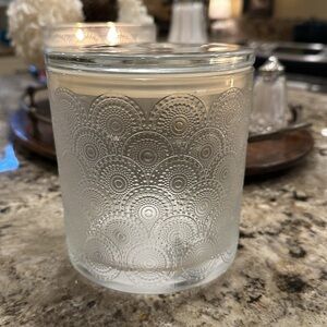 3-wick candle “jar only”. EMPTY jar.  With lid. Many uses. Beautiful design.